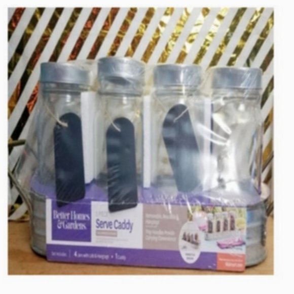 Better Homes And Gardens Other - Glass Mason Jars w/ Caddy and Reusable Chalk Tags